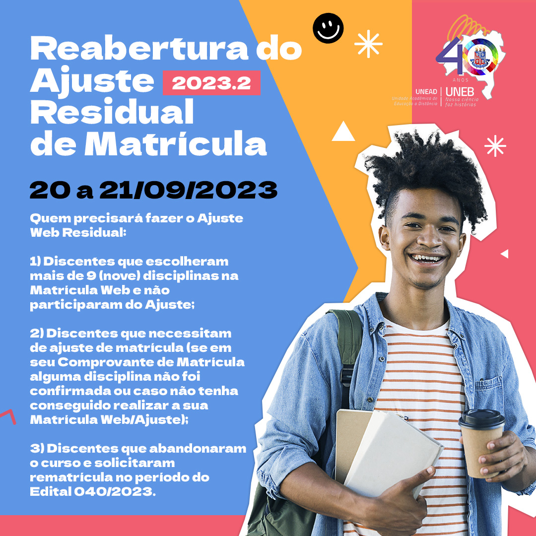 Unead divulga reabertura do Ajuste Residual 2023.2 – 20 a 21/09/2023