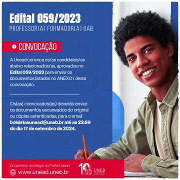 Unead convoca – Edital 059/2023 – Professor(a) Formador(a) UAB