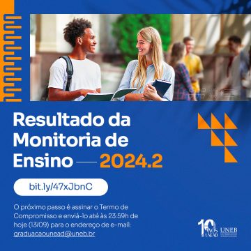 Unead divulga o Resultado da Monitoria de Ensino 2024.2