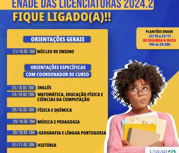 UNEAD divulga orientações para ENADE das Licenciaturas 2024.2