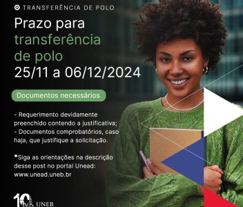 Unead informa: Período de Solicitação de Transferência de Polo – 25/11 a 06/12/2024