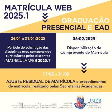 Unead divulga as datas da Matrícula WEB 2025.1, confira